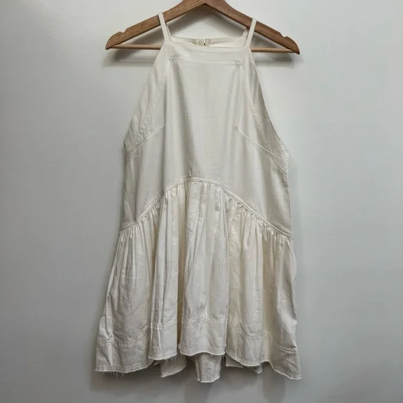 Pilcro Anthropologie Kyla Flounce Mini Dress Women Small Petite Pockets - Picture 2 of 15